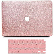 OneGET MacBook Air 13 Inch Case 2018 Laptop Case MacBook Air 13 Release A1932 Fashion Computer Air 13 Hard Shell Glitter Bling PU MacBook Air 13 Case with Touch ID Glitter Grey